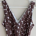 Nine West Brown and White Polka Dot Fit & Flare Dress, Belted Dress, Size 12 Photo 2
