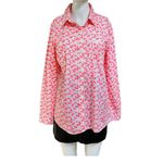 Gap  | Neon Pink Women’s Boyfriend Button Down Shirt Cat Lady | L Photo 2