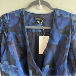 Ted Baker Dress Navy Floral Juleah Dress Sz S/4 (Sz 1) NWT V Neck Short Sleeves Photo 3