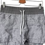 Athleta Shorts 4 Cabo Linen 4” Gray 100% Linen Pull On Drawstring Closure Photo 5