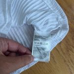 Divided  By H&M White Ribbed Women’s Fitted Crop Shirt Size Small Split Sleeve Photo 6