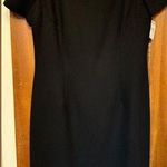 Talbots  Women Petite Vtgd Lined NWT Little Black Dress w Rhinestone Button-10P Photo 0