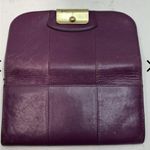 Coach  Cranberry Purple Solid Kristin Trifold  Leather Wallet Photo 2