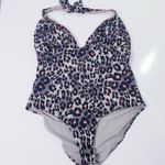 Zingara Cheetah Print Halter One Piece Swimsuit Black Size M Photo 1