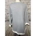 J Jill Gray 3/4 Sleeeve Shirt Fringe Edge Women’s S Casual‎ Neutral Photo 2