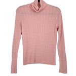 Talbots Womens Pink Cable Knit Long Sleeve Turtleneck Pima Cotton Sweater Small Photo 0