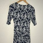 BODEN Ruched Waist Jersey Midi Dress French Navy Blue Tulip Terrace Wrap Preppy Size 2 Photo 6