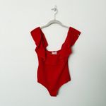 Show Me Your Mumu [] Red Square Neck Rochelle Ruffle Bodysuit Tank Size Medium M Photo 3