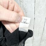 Madewell Shirt Women Size XS Black Cotton V-Neck Tie Collar Sleeveless Blouse Photo 3