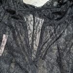 Victoria's Secret Victoria Secret Black Lace V-Back One Piece Bodysuit Romper Size Small Photo 6