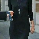 J.Jill Turtleneck Dress Womens Size Medium Black Long Sleeve Stretch Pullover Photo 0