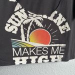 Revolve Rebel Yell Sunshine Makes Me High Black Graphic Crop Tee Photo 1