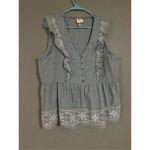 Knox Rose Ruffle Embroidered Sleeveless Top Cottagecore Size XXL NWOT Photo 2