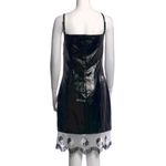STAUD NWT Joan Yin Yang Dress Beaded Fringe Black Faux Leather Sleeveless sz 10 Photo 5