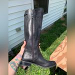 Gianni Bini Perforated leather tall boots - zipper fall trendy black size 6 Photo 3