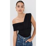 AGOLDE NWT  Black Etienne Ruched Bodysuit Size Small Photo 2