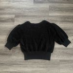 Maeve  Black Textured Puff Sleeve Sweater XL Tinsel Shimmer Balloon Sleeves Photo 3