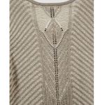 Style & Co  Woman's Large Tunic Sweater Khaki & Cream Long Sleeves Knit Hi-Low Photo 3