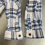 Forever 21  Womens White and Blue Flannel Button Down Shirt - Size Medium - VGUC Photo 3