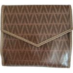 Mario Valentino  Vintage Brown PVC Logo Wallet, 4.25"x4"x1" Photo 2