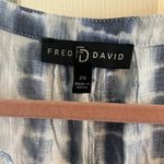 Fred David Blue Tie-Dye Gauzy Women's Top Blouse 2X Plus Size  3/4 Sleeves Photo 3