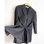 ZARA  Women Tie Belt Blazer Black 2110/454 Size Large Oversized Cinched Waist Photo 9