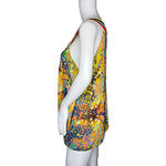 New Directions Shirt Womens Large Yellow Multi Floral Flower Crochet Neck Boho‎ Photo 2