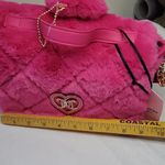 Juicy Couture Les's Get Cozy Crossbody Pink Flash Faux Fur Photo 7