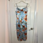 Women Floral Blue Midi dress Size Medium Photo 7