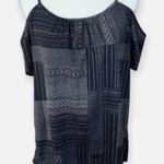 BASS COLD SHOULDER BLUE BLOUSE SZ Small Photo 0