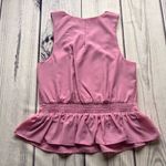 EXPRESS Pink Twist Halter Neck Pleated Peplum Tank Top Photo 8