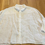 CP Shades  White Linen 3/4 Sleeve Blouse Top Sz XL Photo 0