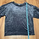 We The Free  People Velvet Pullover Sweatshirt Long Sleeve Gray Small Sweater Photo 6