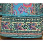 Figueroa & Flower Womens 2X Green Floral Lace Up Lace Back Blouse Tunic Top Photo 10