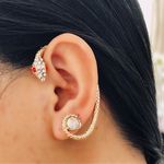 1 Piece Gold Tone Snake Stud Ear Crawler Photo 0
