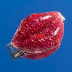 New Red Hot Lips Glitter Hair Clip Photo 0