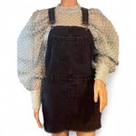ASOS  Black Denim Overall Dress Mini Skirt Size 4 Adj. Straps Boho Y2K EUC Photo 0