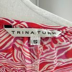 Trina Turk Pink Purple Small Silk Blend Resortwear Flowy Blouse Boho Coastal Photo 5