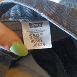 Levi's Levi’s Shorts 550 Cut-Off Denim Distressed Black Washed Photo 2