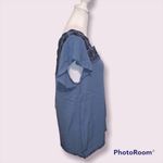 Alya  Blue Rayon Square Neck with‎ Emboidered neck line Top Size Small NWT Photo 2