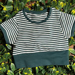 Aerie  Offline Green White Striped Cropped Workout Top Size Small Photo 0