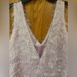 Topshop Lilac Metallic Fuzzy Fringe Deep Plunging V-Back Mini Slip Dress Size 6 Photo 10