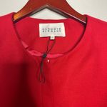 Claudie Pierlot red collarless full zip coat jacket ruffle shoulder 38 US 6 Photo 7
