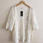 Zeagoo White Lace Swim Coverup with Scalloped Edges Size Large NWT Photo 0