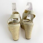 Michael Kors Berkley Women 10 Zipper Mid Wedge Sandals Platform Espadrille Linen Photo 4