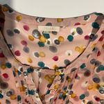 Tulle Peach Ruched Maternity Scoop Neck Blouse Pink Size L Photo 2