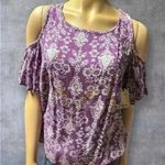 st. john's bay  Women's Open Shoulder Floral Print Top Size SP - Cute & Casual Photo 0