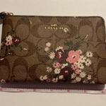 Coach Floral Corner Zip in Signature Canvas Wristlet Photo 3