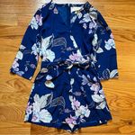 Yumi Kim blue floral print romper size small Photo 0