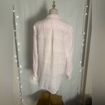 Gap 100% Linen Pink Striped V-Neck Tunic Top Small — Lightweight Summer Photo 1